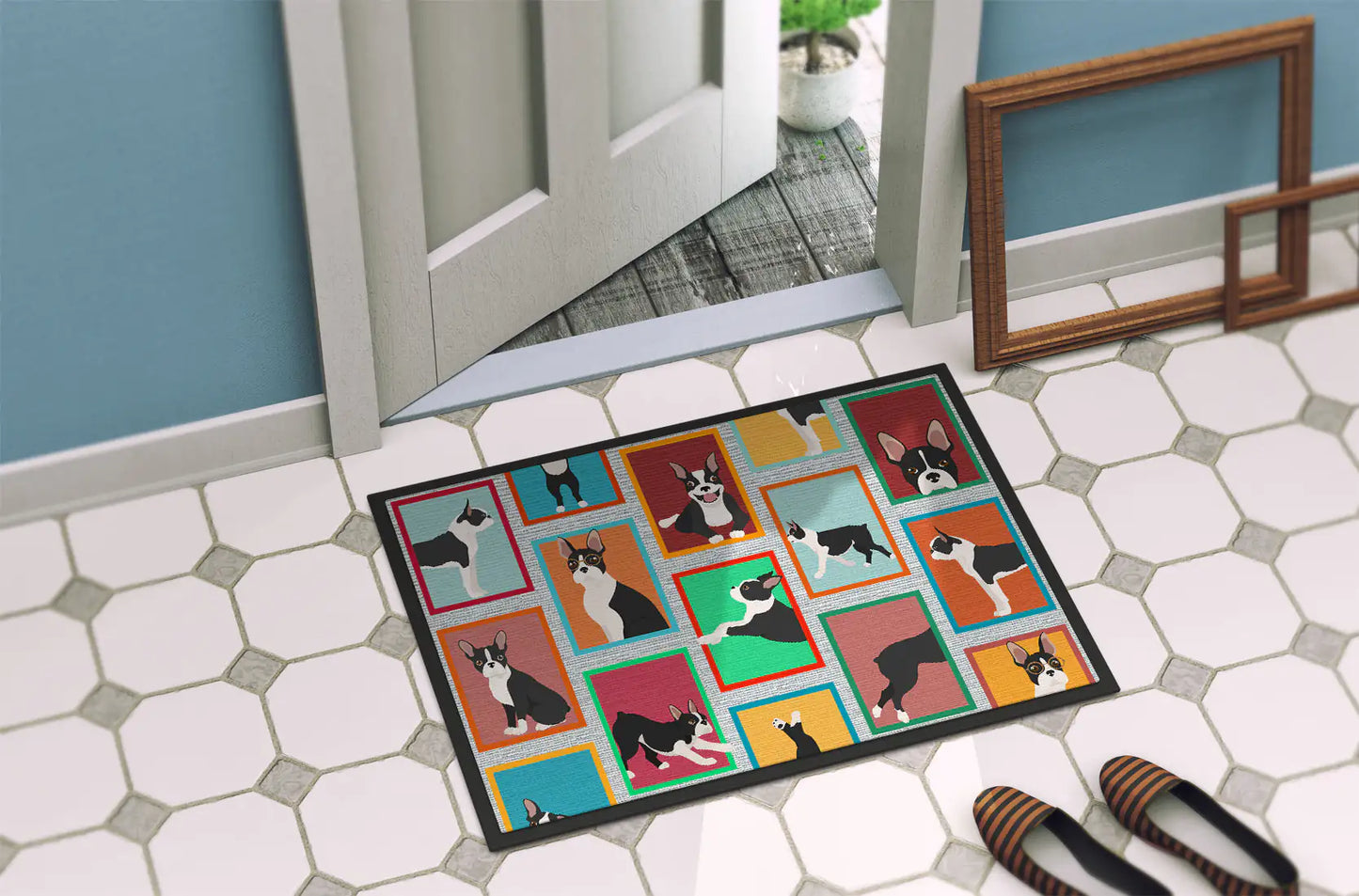 Lots of Boston Terrier Doormat