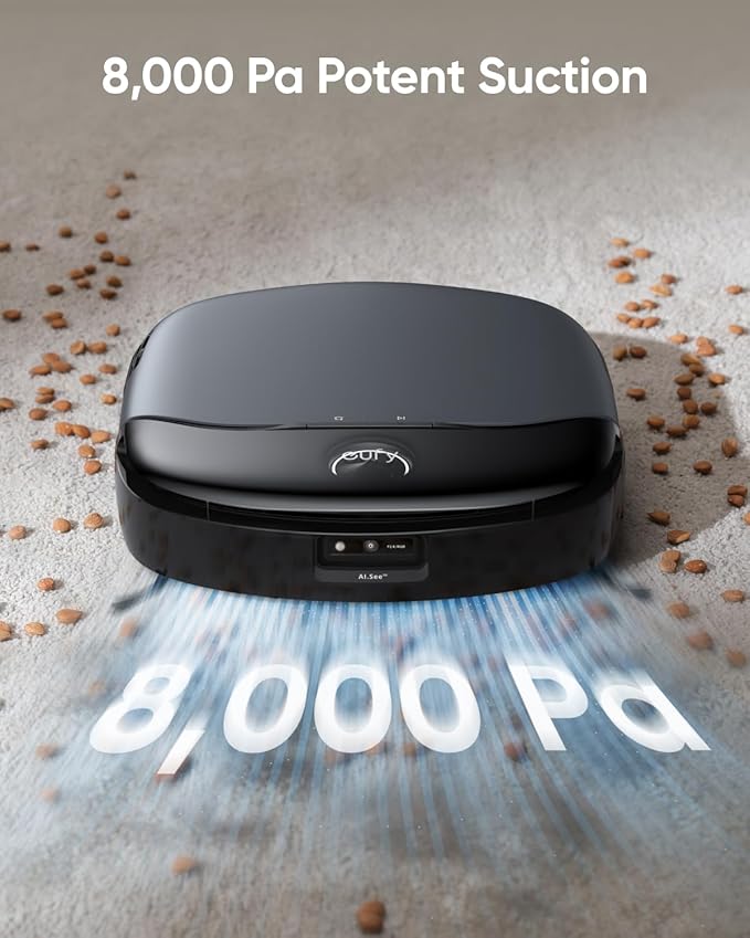 eufy S1 with All-in-One Station, Floor Washing Robot Vacuum and Mop Combo, 8,000 Pa Suction, Smart Obstacle Avoidance, Multi-Level Mapping, Mop Auto-Retraction, Perfect for Pet Hair