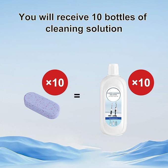 10 Bottles Compatible with Tineco Cleaning Solution 500ml Per Bottle Lavender Scents Floor Cleaner Compatible with All Robot Vacuums with Mopping and Cordless Wet/Dry Vacuum (Lavender Scents)