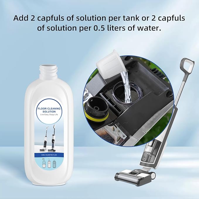 10 Bottles Compatible with Tineco Cleaning Solution 500ml Per Bottle Lavender Scents Floor Cleaner Compatible with All Robot Vacuums with Mopping and Cordless Wet/Dry Vacuum (Lavender Scents)