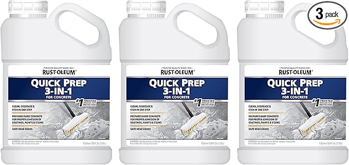 Rust-Oleum Quick Prep 3-in-1 Cleaner Degreaser and Etch, Gallon, 3 Pack