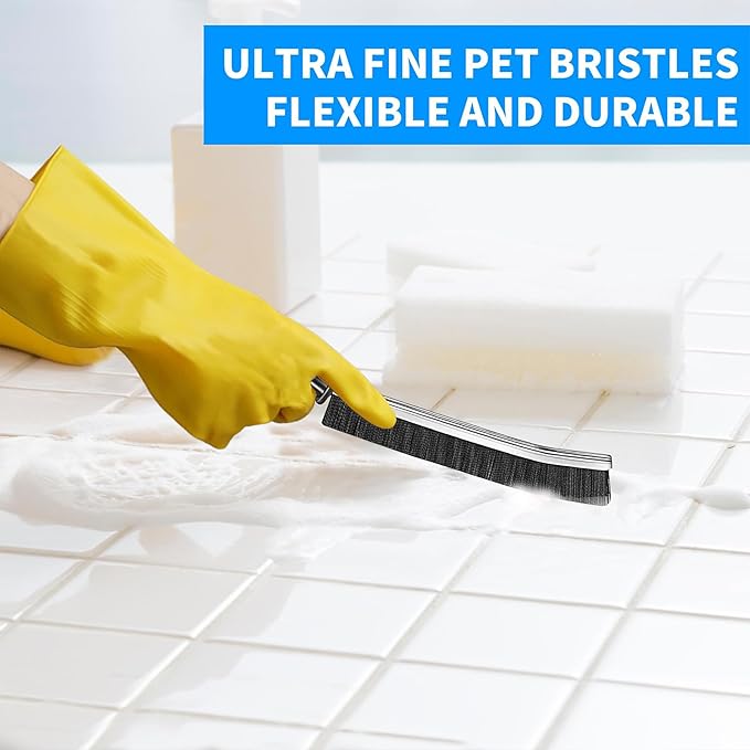 10Pcs Hard Bristle Crevice Cleaning Brush, Small Cleaning Brush, Grout Cleaner Brush, Toilet Brush, Scrub Brush for Shower Tile, Skinny Gap Cleaning Tools for Kitchen, Home, Household, Window