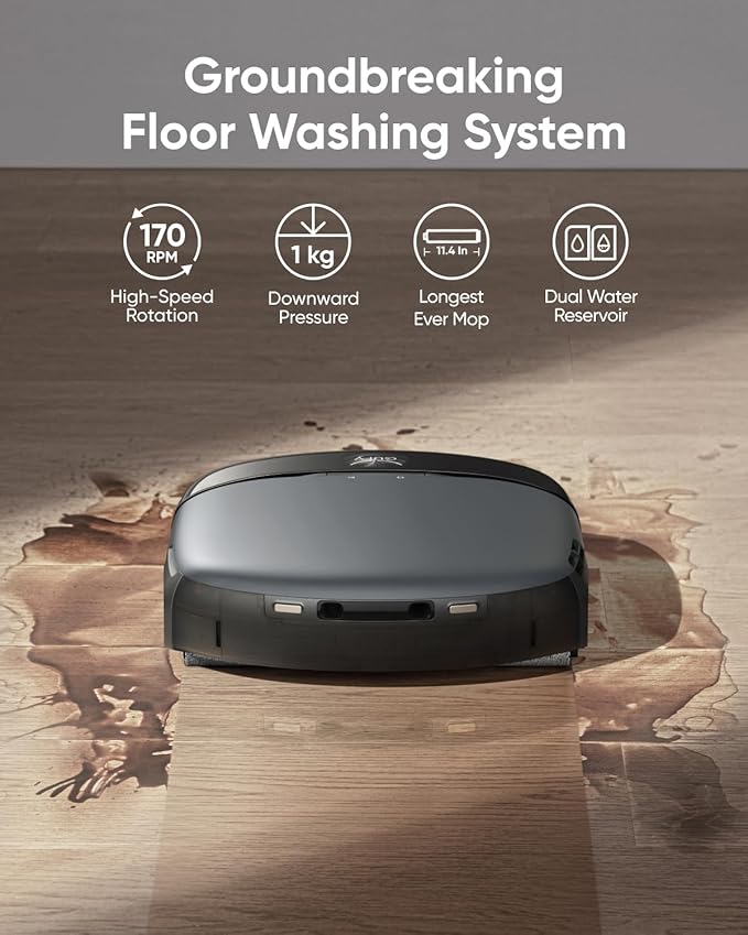 eufy S1 with All-in-One Station, Floor Washing Robot Vacuum and Mop Combo, 8,000 Pa Suction, Smart Obstacle Avoidance, Multi-Level Mapping, Mop Auto-Retraction, Perfect for Pet Hair
