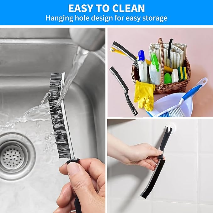 10Pcs Hard Bristle Crevice Cleaning Brush, Small Cleaning Brush, Grout Cleaner Brush, Toilet Brush, Scrub Brush for Shower Tile, Skinny Gap Cleaning Tools for Kitchen, Home, Household, Window