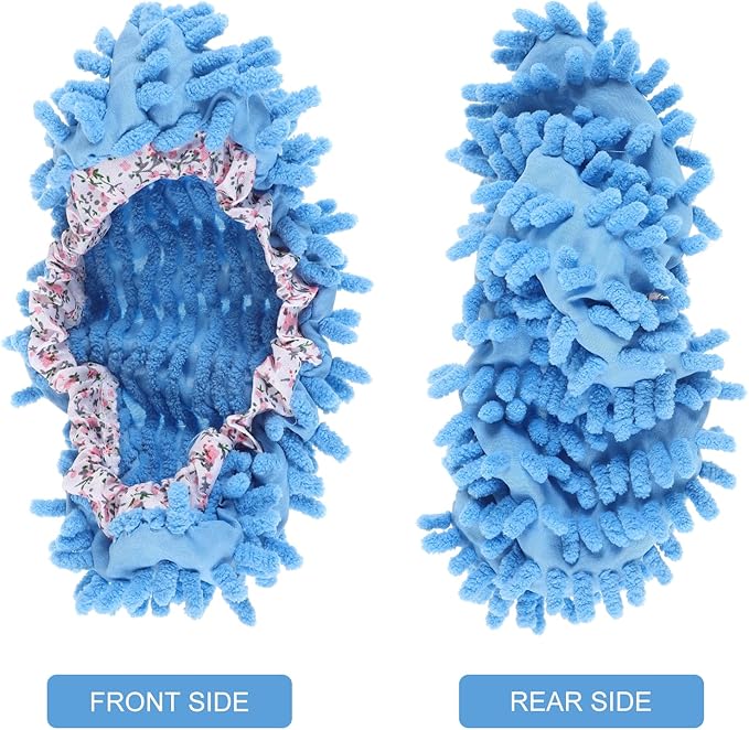 1 pc Washable Mop Slipper Shoe Reusable Mopping Sock for Dust Cleaning Chenille Floor Duster for House Office Kitchen Bathroom