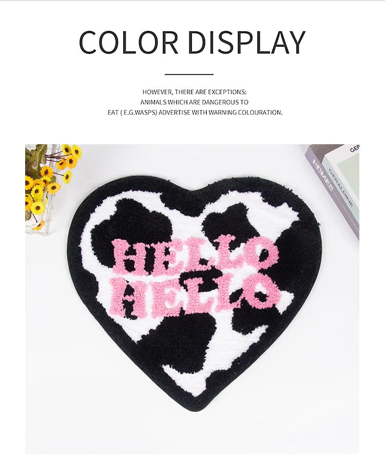 Modern Heart-Shaped Absorbent Non-Slip Floor Mat