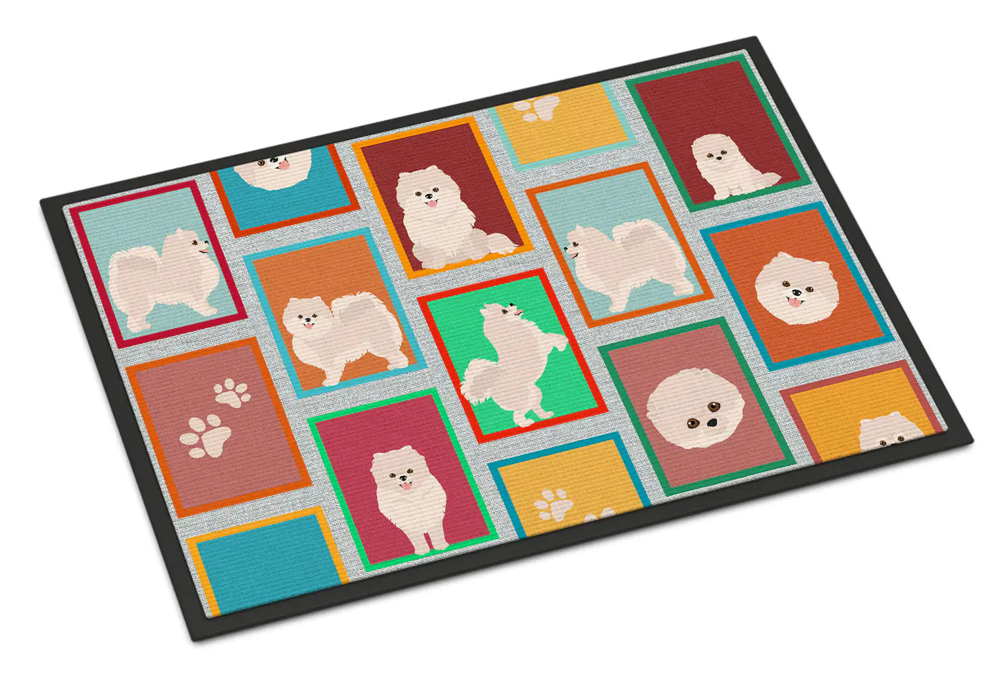 Lots of White Pomeranian Doormat