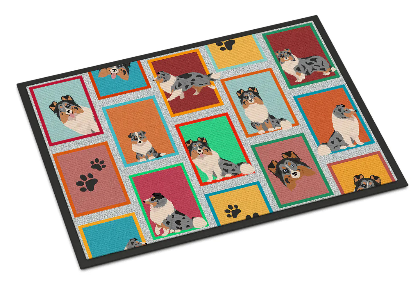 Lots of Blue Merle Sheltie Doormat