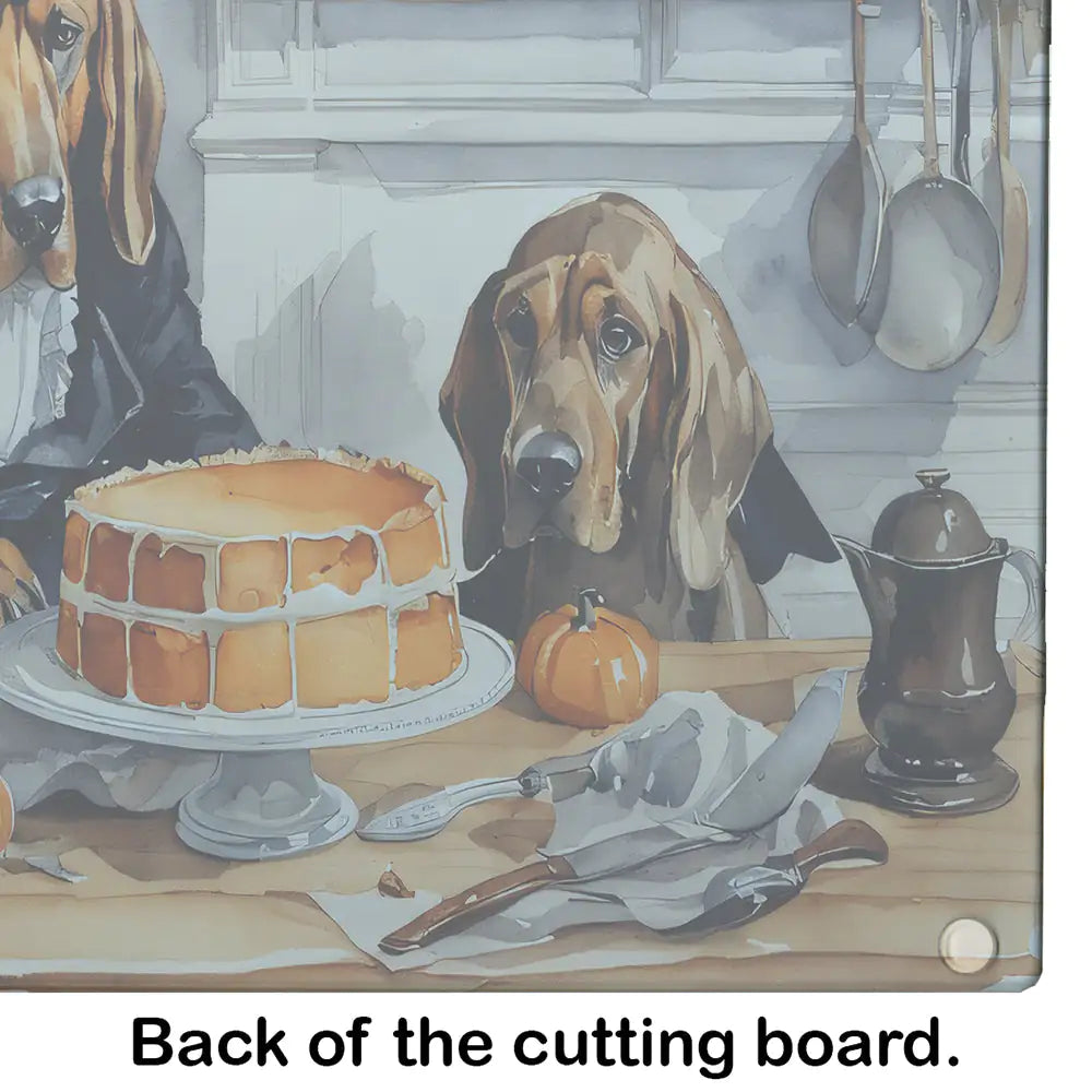 Bloodhound Fall Kitchen Pumpkins Glass Cutting Board