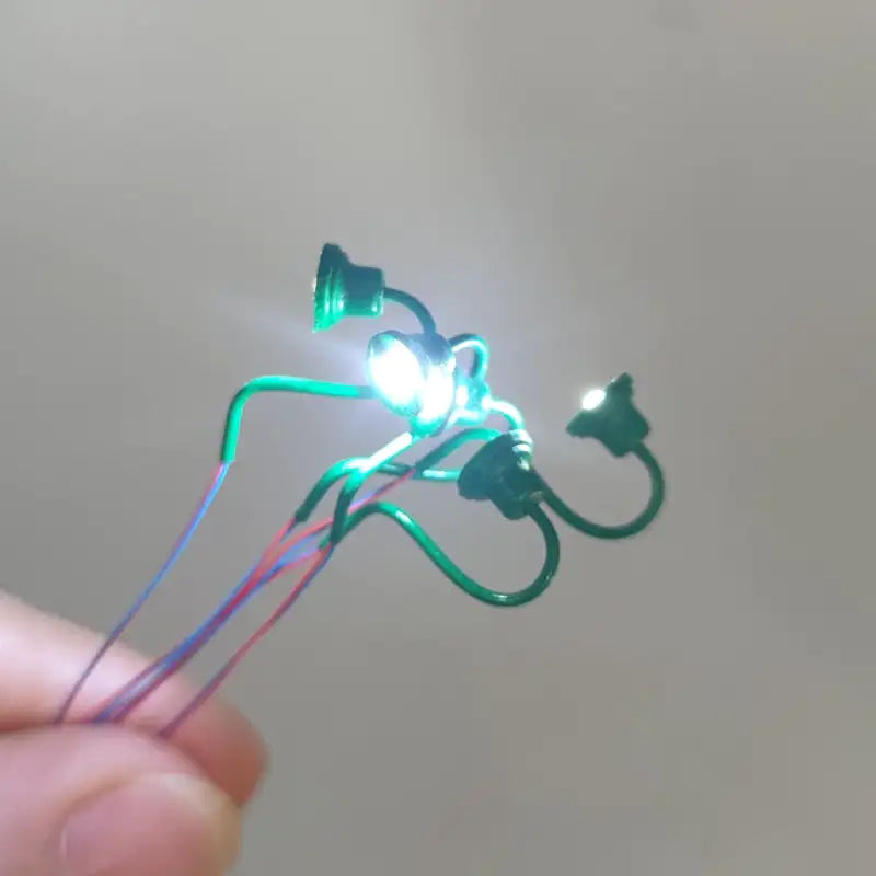 5Pcs HO 1/87 Scale Wall Mount Gooseneck Lamp