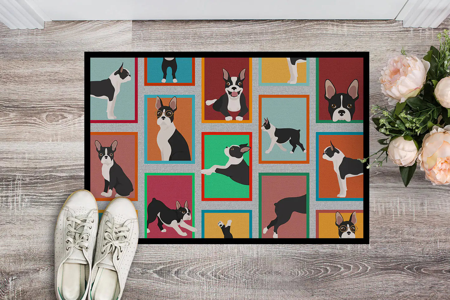 Lots of Boston Terrier Doormat