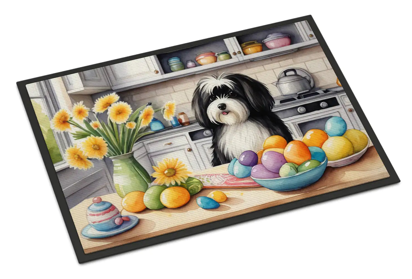 Decorating Easter Havanese Doormat