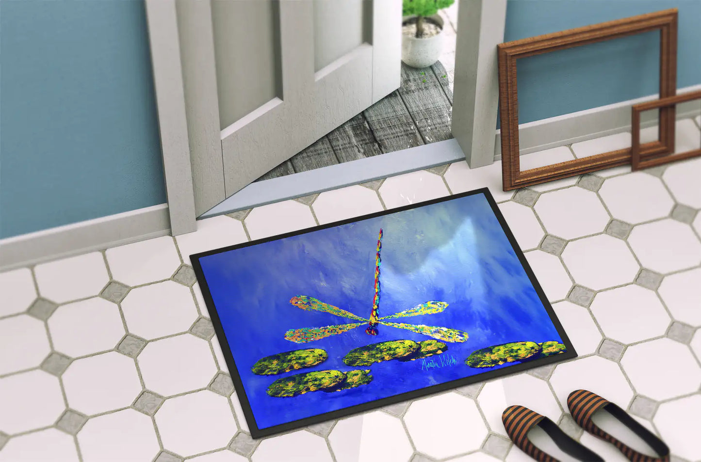 Blue Dragonfly Doormat