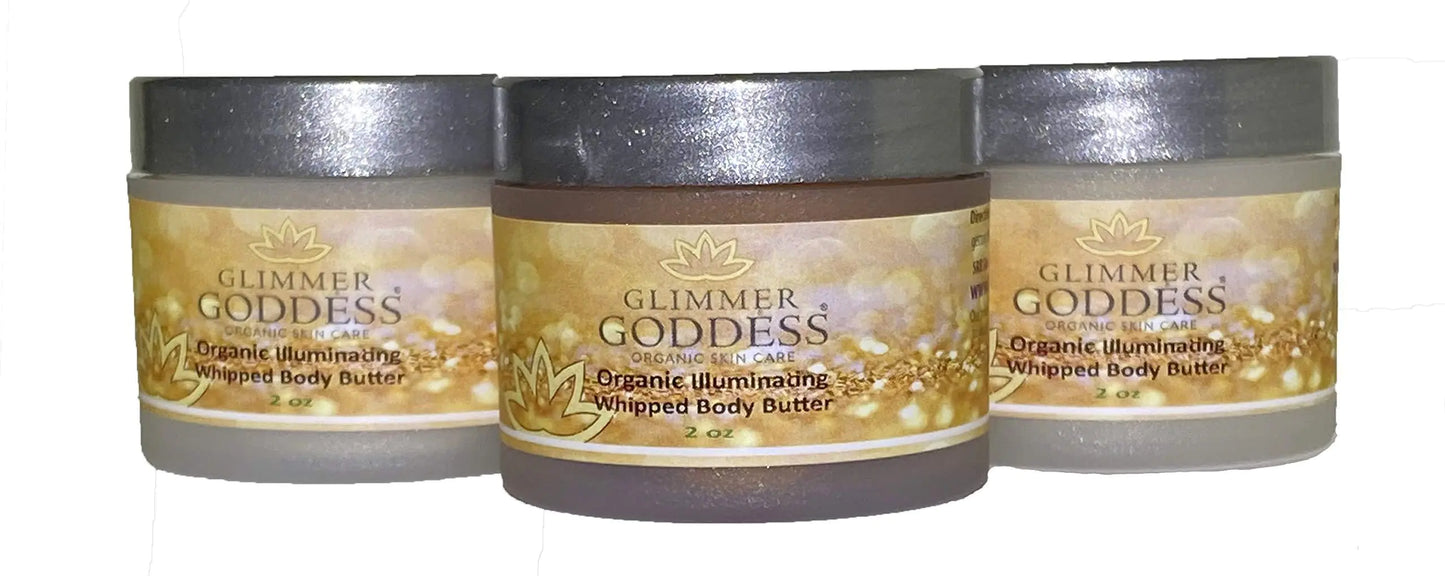 Organic Whipped Shea Body Shimmers 2 fl oz Bronze Diamond Gold Shimmer 3 Pcs