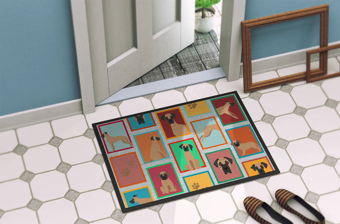 Lots of Fawn Great Dane Doormat