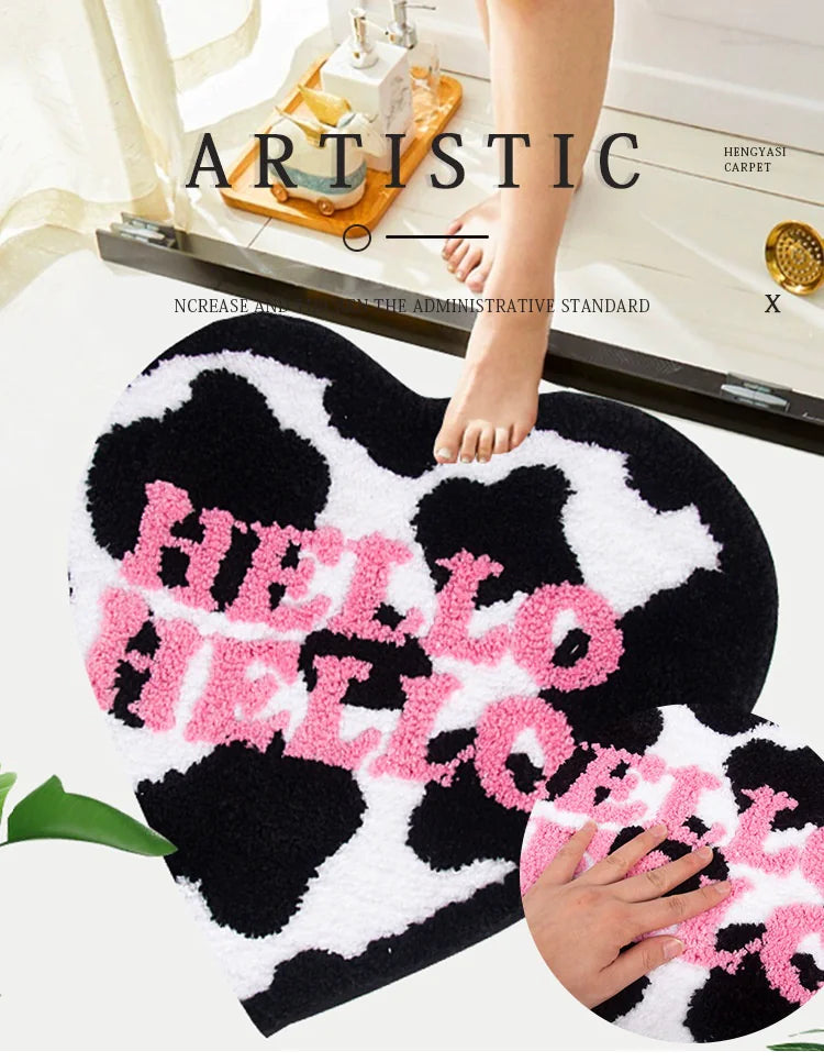 Modern Heart-Shaped Absorbent Non-Slip Floor Mat