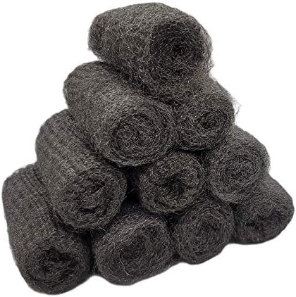 10pc Steel Wool Kitchen Scouring Pads Set - Great for Cleaning Dishes Pots Pans (1 Set (10 Pads))