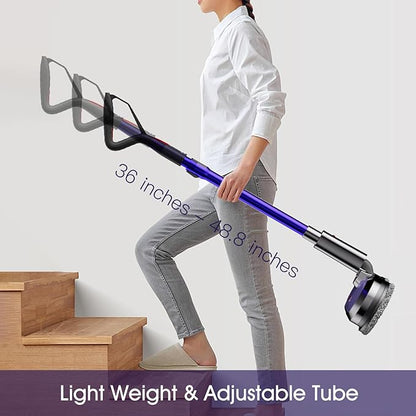 VMAI Electric Mop, Cordless Electric Mop, with Detachable Battery & 300ml Water Tank, Spin Mop with LED Headlight and Sprayer, for Hardwood, Tile, Laminate Floor, <50dB Working Noise