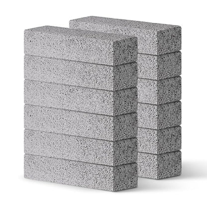 12Pack Pumice Stone for Toilet Cleaning Bowl Stick,Powerfully Cleans Hard Water Rings, Calcium Buildup & Stains, Suitable for Cleaning Toilet, Bathtubs, Kitchen Sink, Grill
