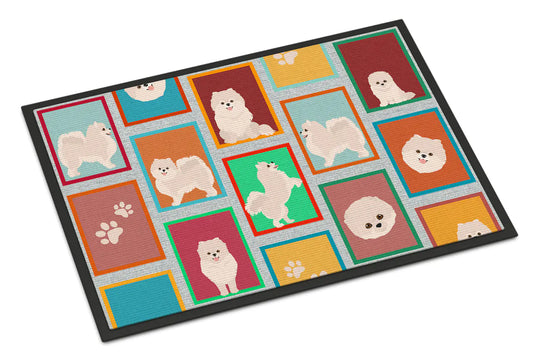 Lots of White Pomeranian Doormat