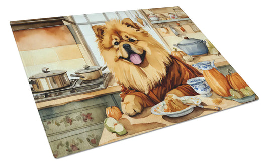 Chow Chow Fall Kitchen Pumpkins Glass Cutting Board