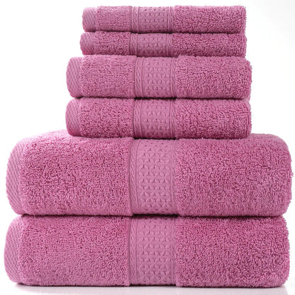 Home Simple Cotton Absorbent Towel Bath Towel 6-Piece Set