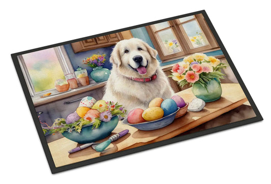 Decorating Easter Great Pyrenees Doormat