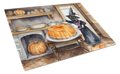 Pug Fall Kitchen Pumpkins Glass Cutting Board