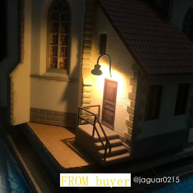 5Pcs HO 1/87 Scale Wall Mount Gooseneck Lamp