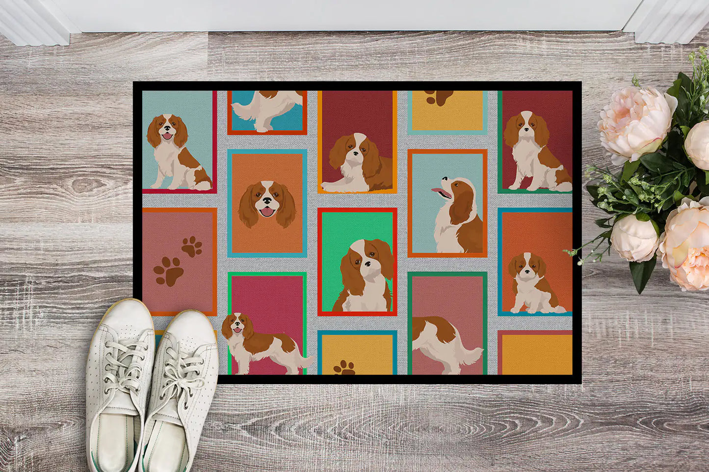 Lots of Blenheim Cavalier Spaniel Doormat