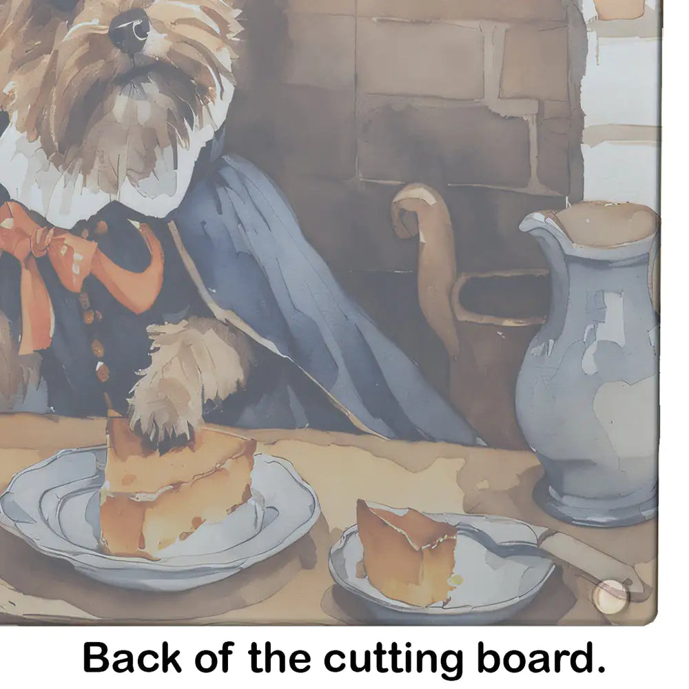 Border Terrier Fall Kitchen Pumpkins Glass Cutting Board